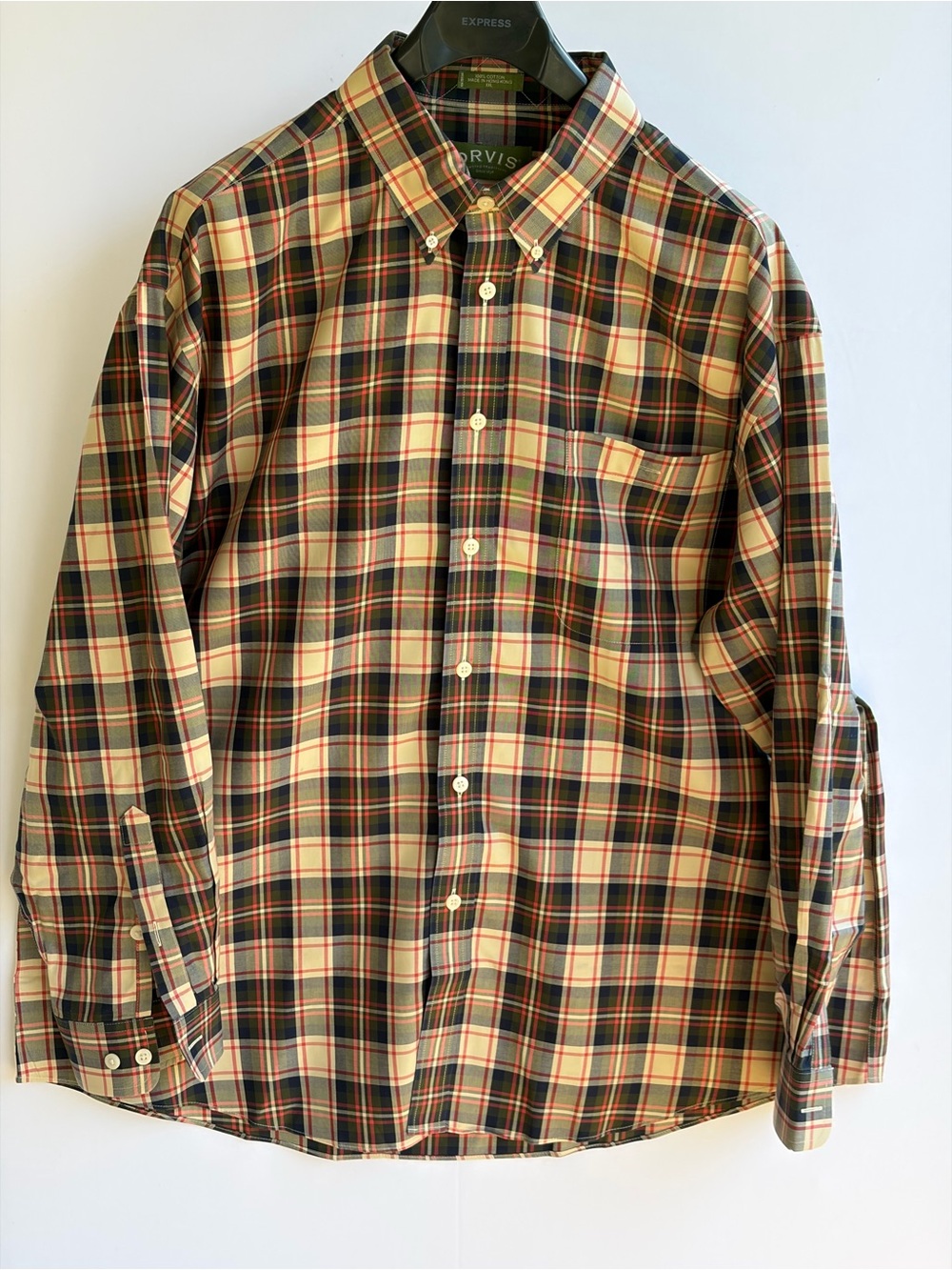 Orvis Plaid & Windowpane Button Down Shirts Lot of 2 Size XXL Mens Cotton